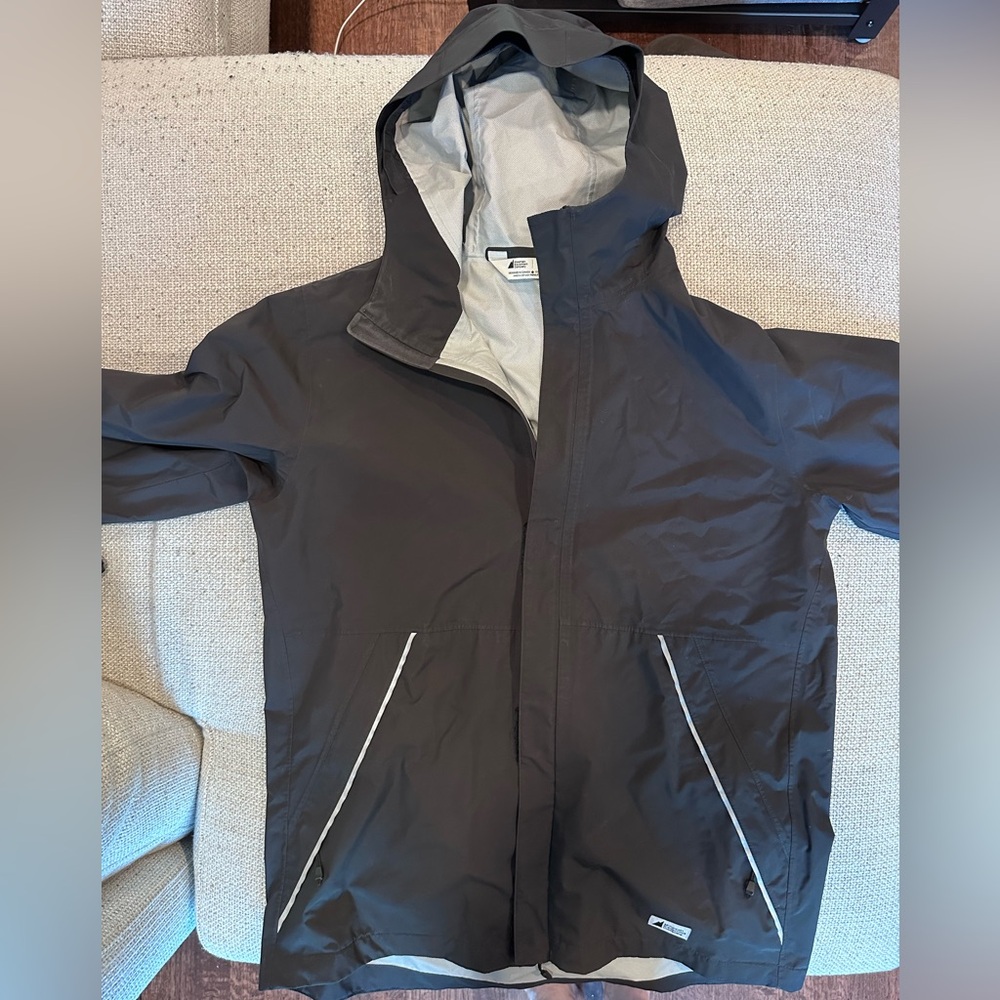 MEC Black Aquanator youth 16 Rain Jacket - Lightweight Water-Resistant Outerwear